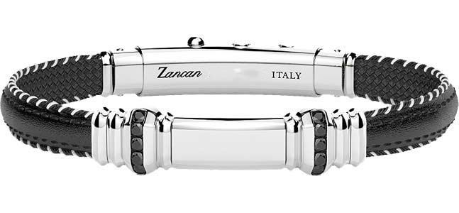 Мужской кожаный браслет Zancan ESB293-NE со шпинелью