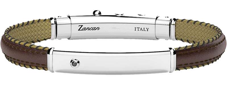 Мужской кожаный браслет Zancan ESB294-MA со шпинелью
