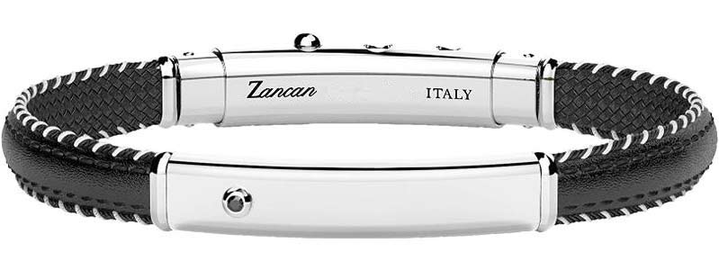 Мужской кожаный браслет Zancan ESB294-NE со шпинелью