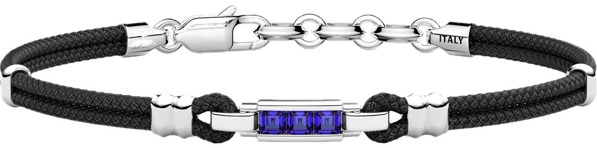 Мужской браслет из кевлара Zancan ESB315-BL со шпинелью