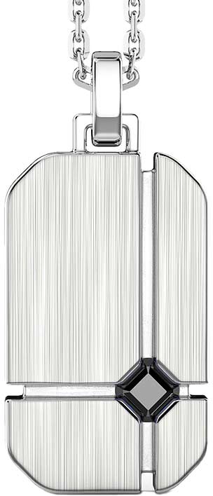 Мужская серебряная подвеска на цепочке Zancan ESC170-NE со шпинелью