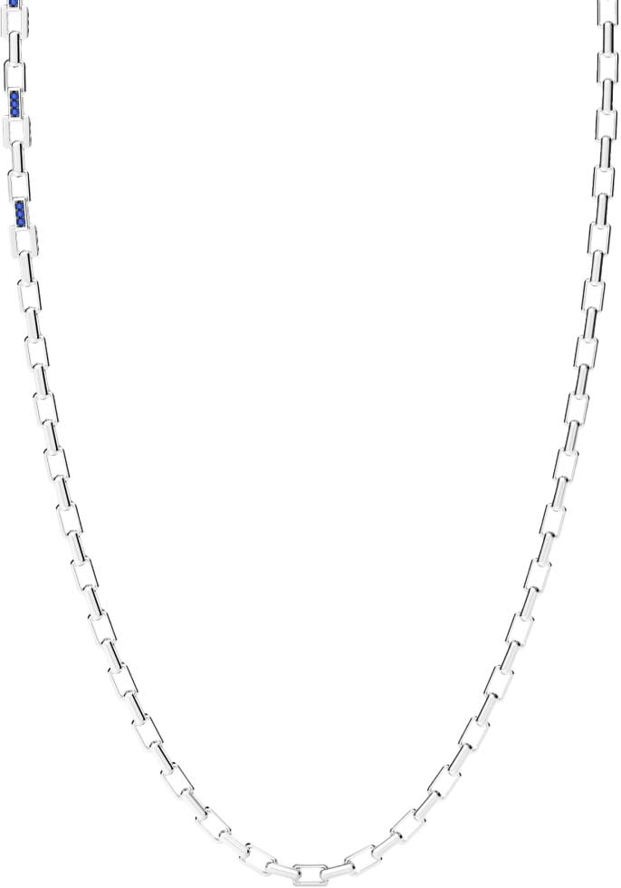 Мужская серебряная цепочка на шею Zancan ESC196-BL со шпинелью