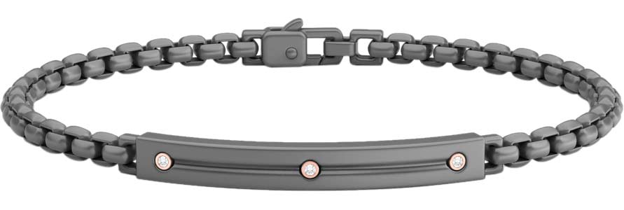 Мужской титановый браслет цепь Zancan ETB209R с бриллиантами