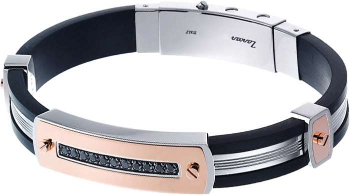 Мужской силиконовый браслет Zancan EXB202MR с черной шпинелью