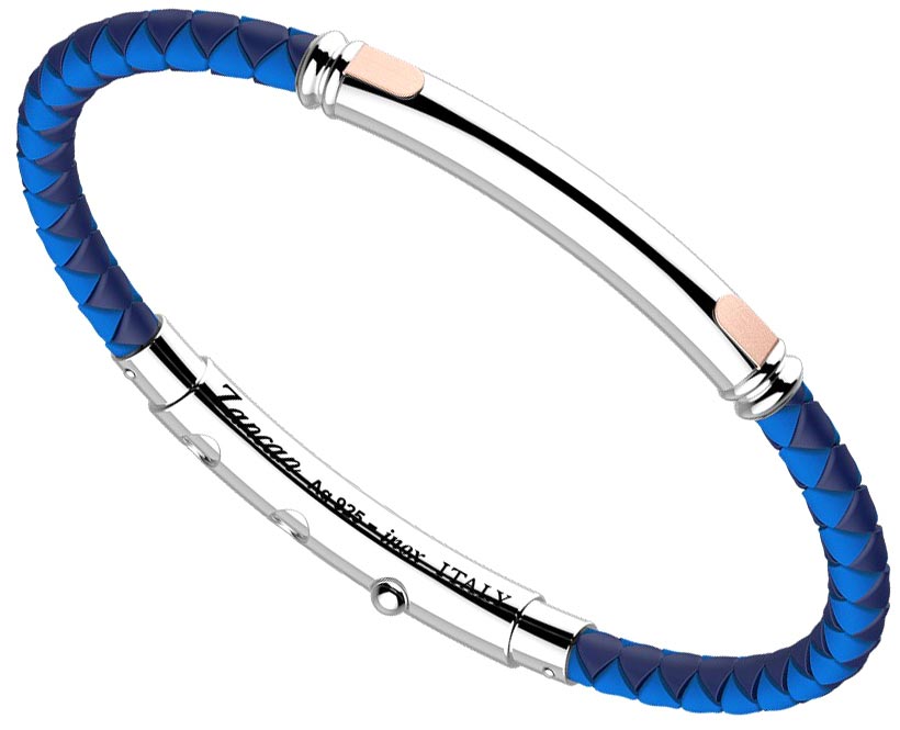 Мужской серебряный браслет Zancan EXB924R-BL с золотом