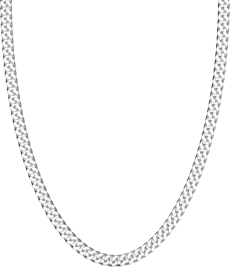 Мужская серебряная цепочка на шею Zancan EXC470 с панцирным плетением