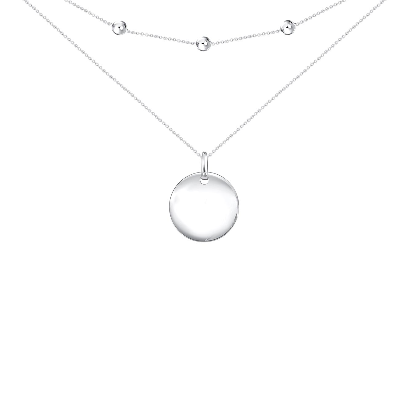 Серебряное колье с подвеской Zolotye uzory 90-69-0047-00