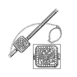Серебряный зажим для галстука Aquamarine 72104A-S-a
