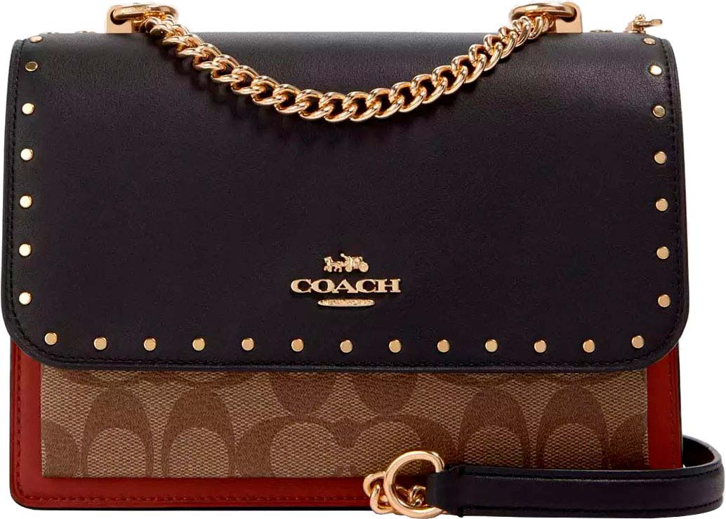 Женская кожаная сумка COACH 90400IME7V-GOLD-KHAKI-MULTI