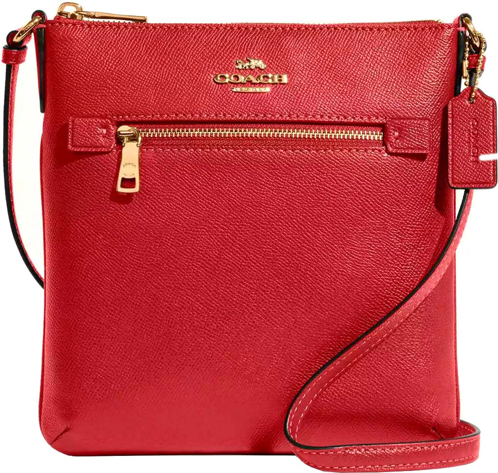 Женская кожаная сумка COACH CE871IMF8Q-GOLD-RED
