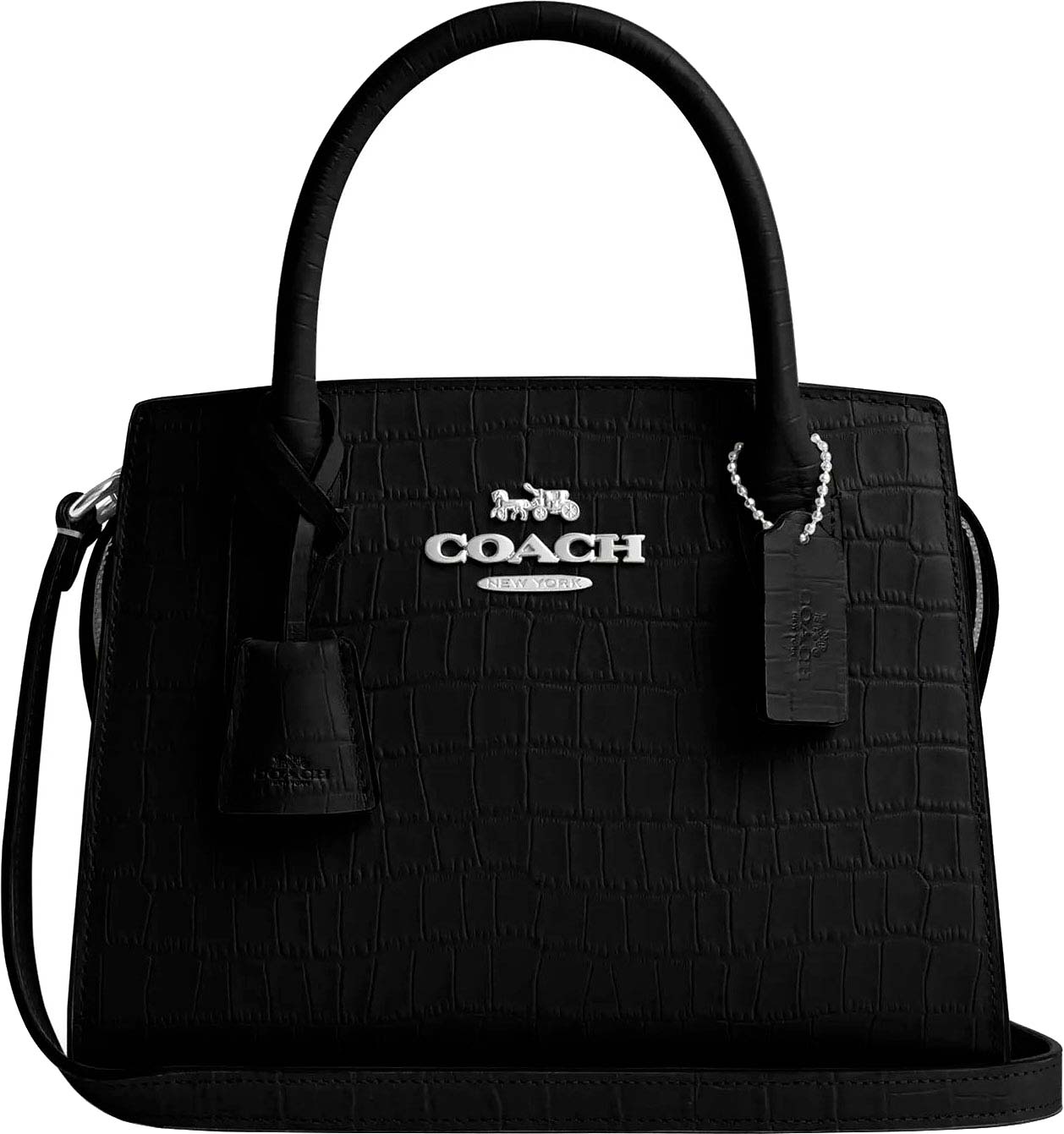 Женская кожаная сумка COACH CR105SVBK-SILVER-BLACK