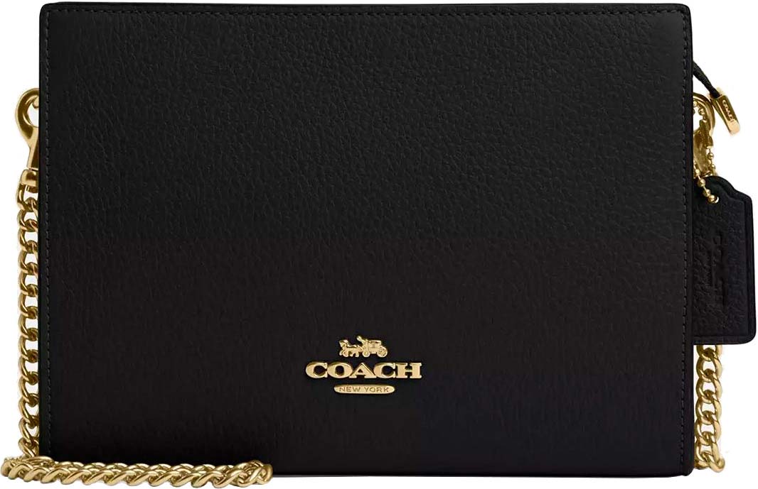 Женская кожаная сумка COACH CR238IMBLK-GOLD-BLACK