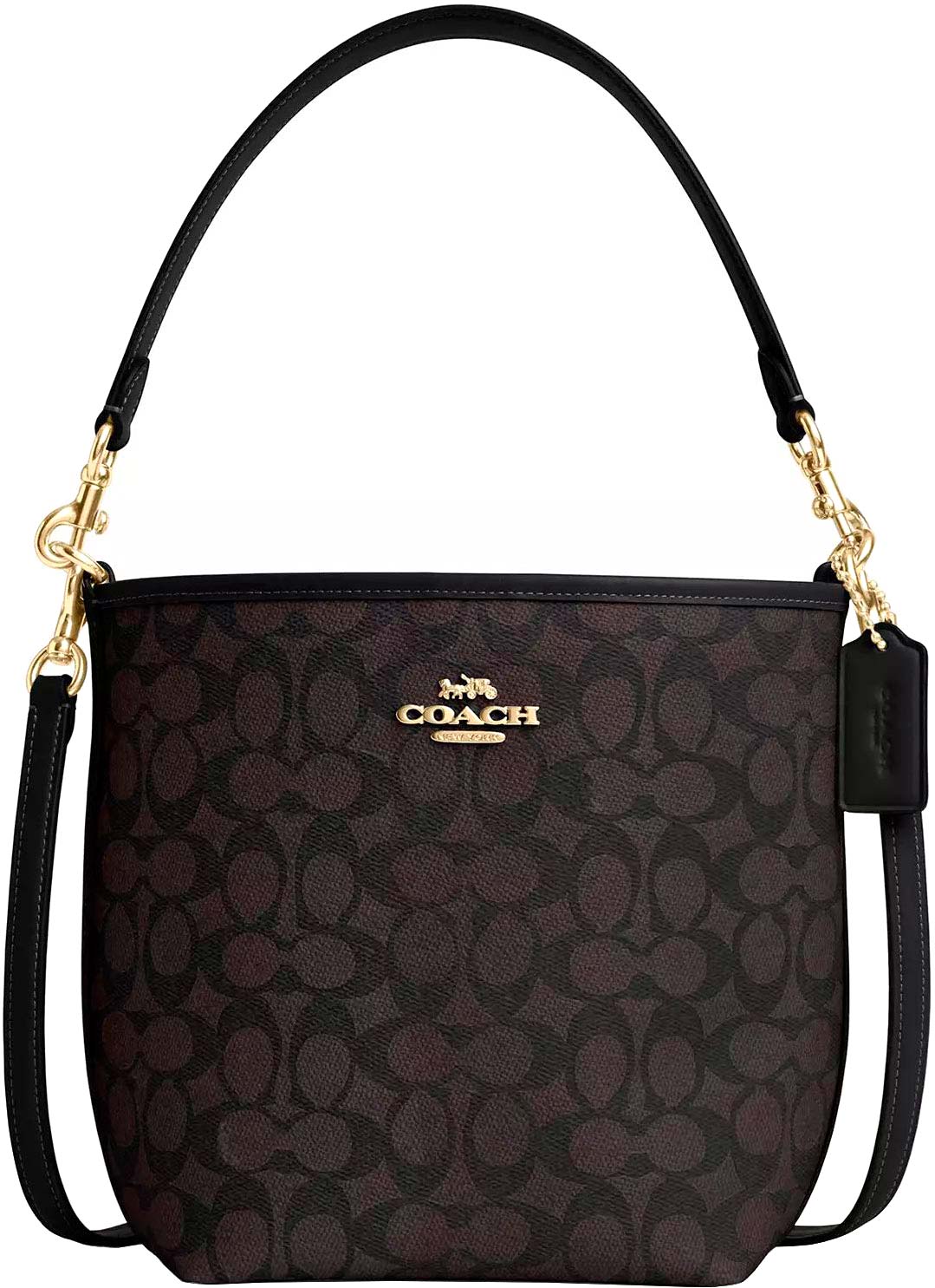 Женская сумка COACH CT800IMXAQ-GOLD-WALNUT-BLACK