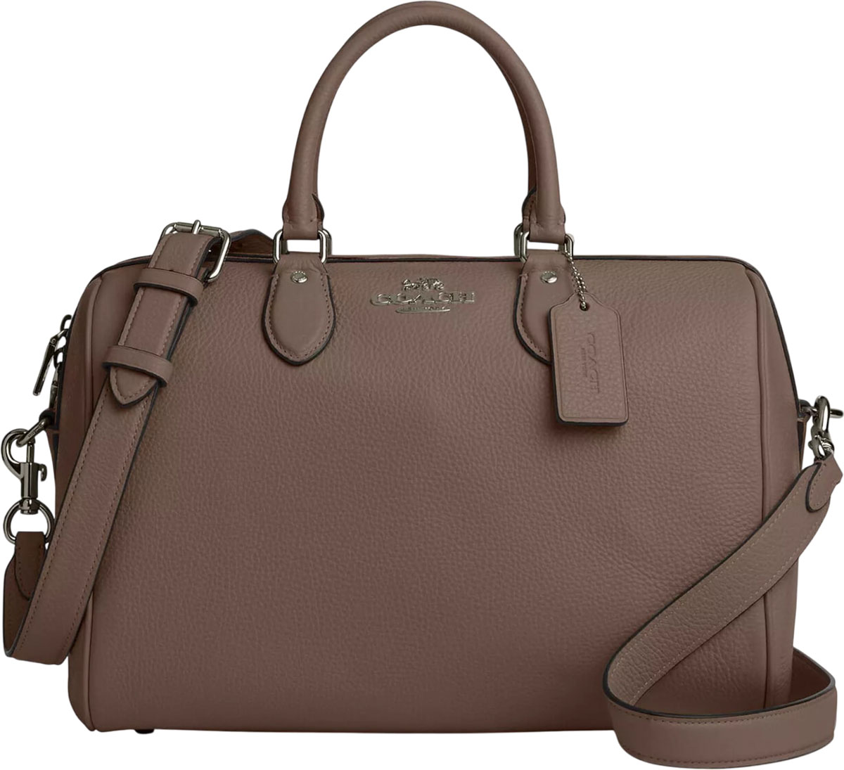 Женская кожаная сумка COACH CV960QBCBD-DARK-STONE