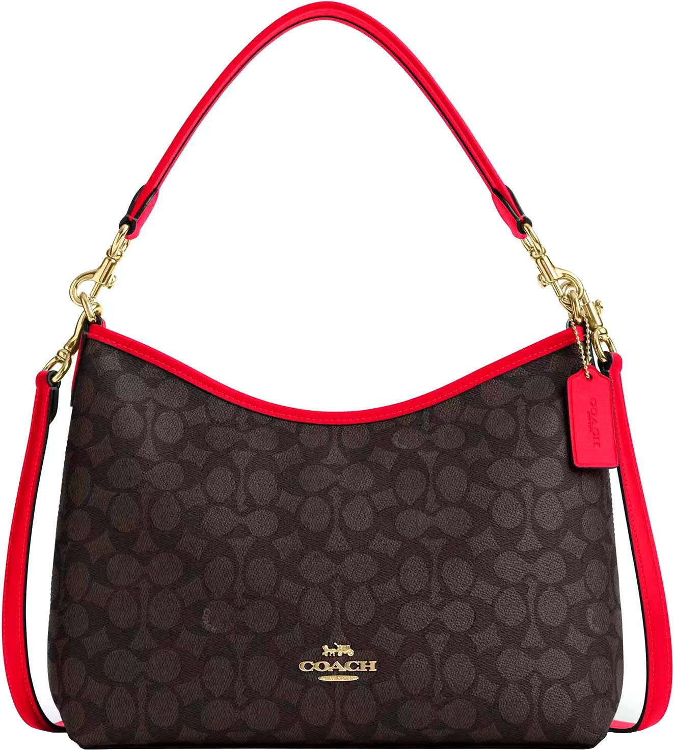 Женская сумка COACH CV975IMXD0-GOLD-WALNUT-BOLD-RED
