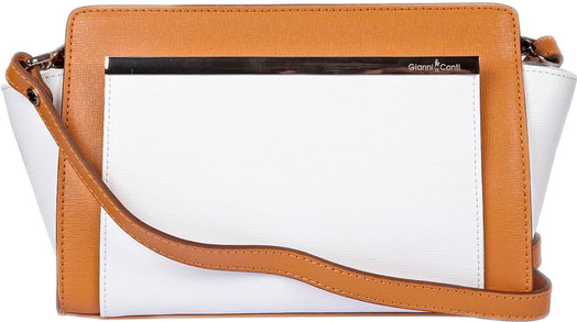 Женская кожаная сумка Gianni Conti 494408-tan-white