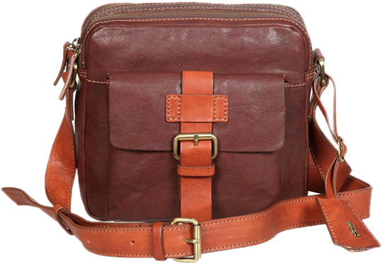 Мужская кожаная сумка Gianni Conti 992468-dark-brown-leather