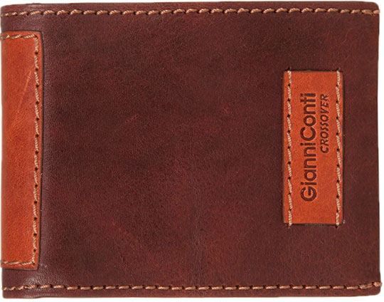 Мужской кожаный кошелек Gianni Conti 997142-dark-brown-leather