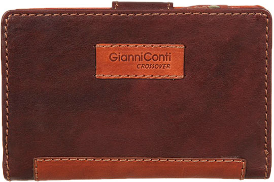 Мужской кожаный кошелек Gianni Conti 998046-dark-brown-leather