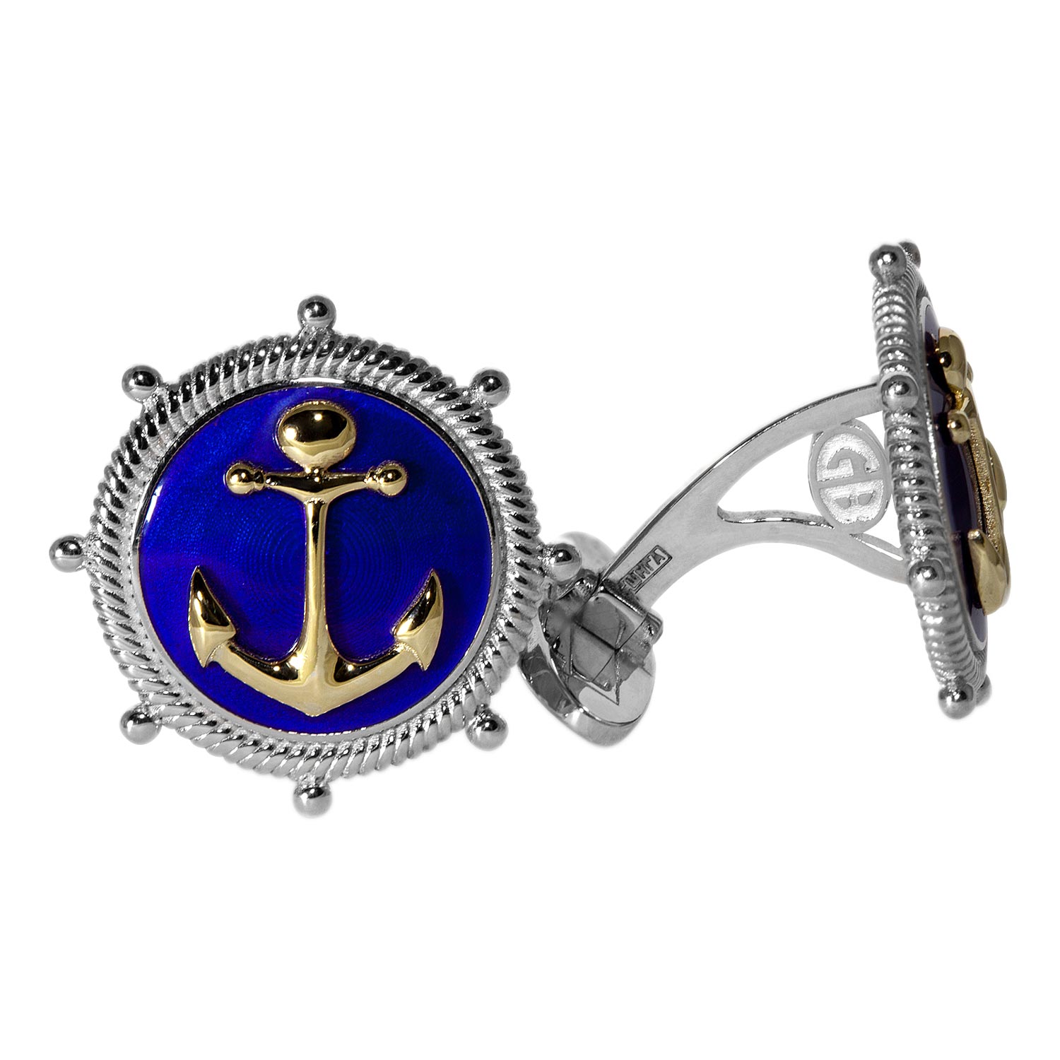 Золотые запонки ''Якорь'' Golden Blues 619200-01