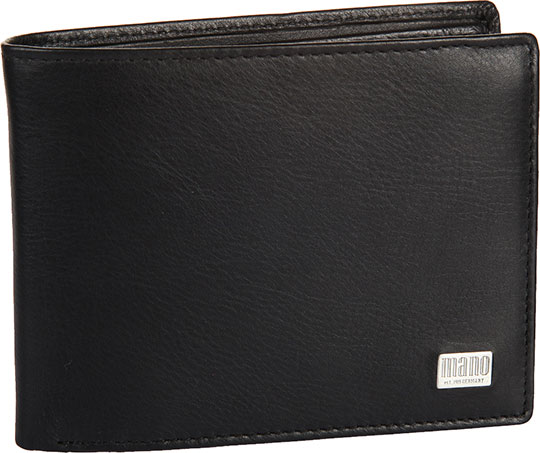 Мужской кожаный бумажник Mano 15819-linea-black