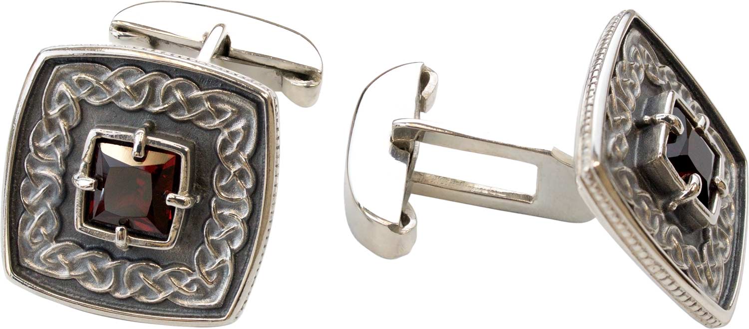 Серебряные запонки Persian ZS204-GRANAT