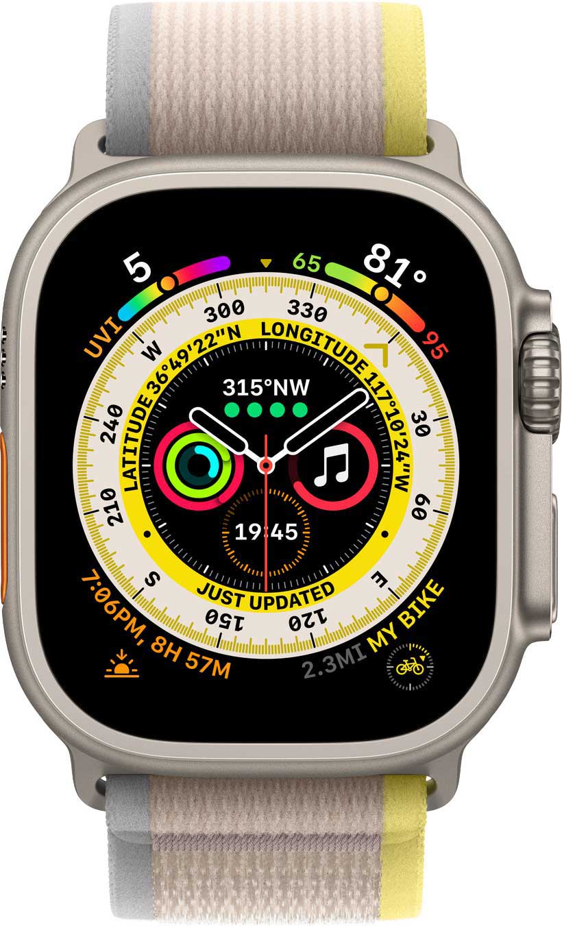   Apple Watch Ultra MNHK3B/A Titanium Case Yellow/Beige Trail Loop S/M