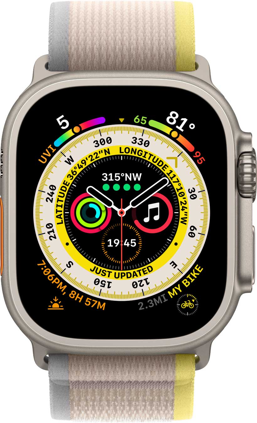   Apple Watch Ultra MQFE3ZA/A Titanium Case Yellow/Beige Trail Loop M/L