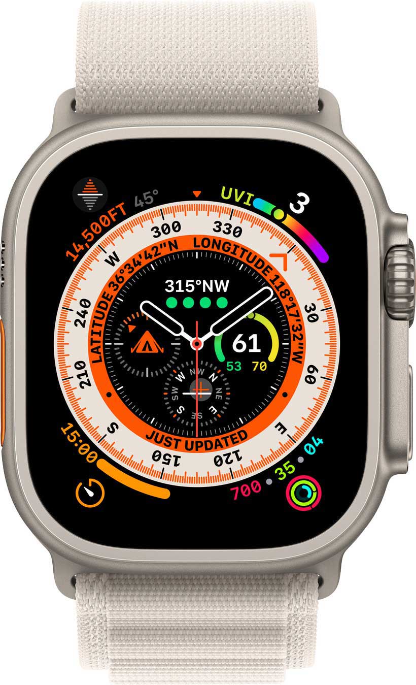   Apple Watch Ultra MQFR3AE/A Titanium Case Starlight Alpine Loop M