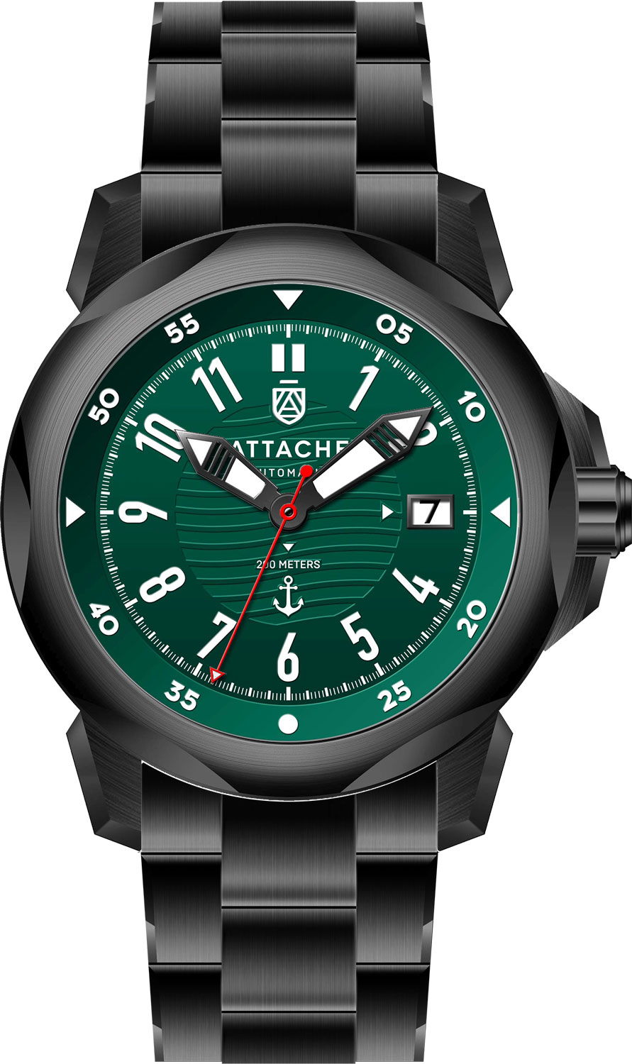 Российские механические наручные часы ATTACHE MARINE-AUTO-BGREEN2