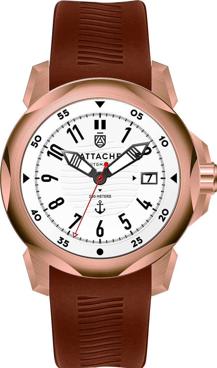 Российские механические наручные часы ATTACHE MARINE-AUTO-BRWHITE1.2