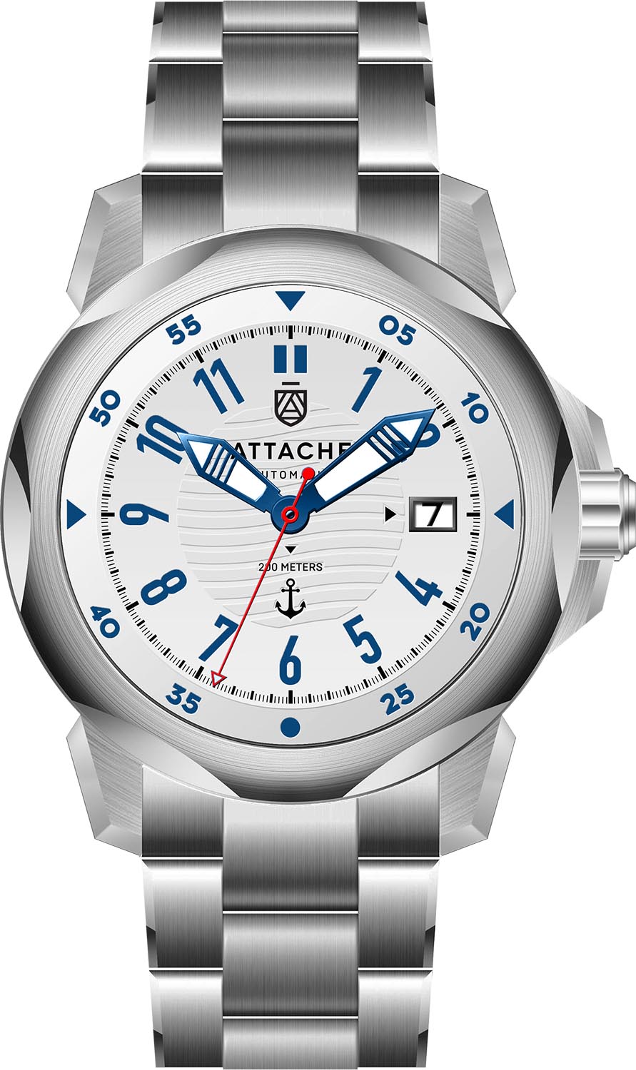 Российские механические наручные часы ATTACHE MARINE-AUTO-SWHITE-BLUE2