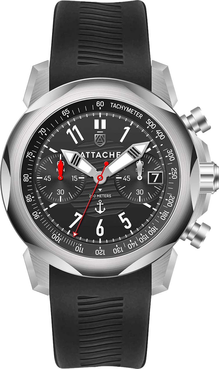 Российские наручные часы ATTACHE MARINE-CHRONO-SBLACK1 с хронографом