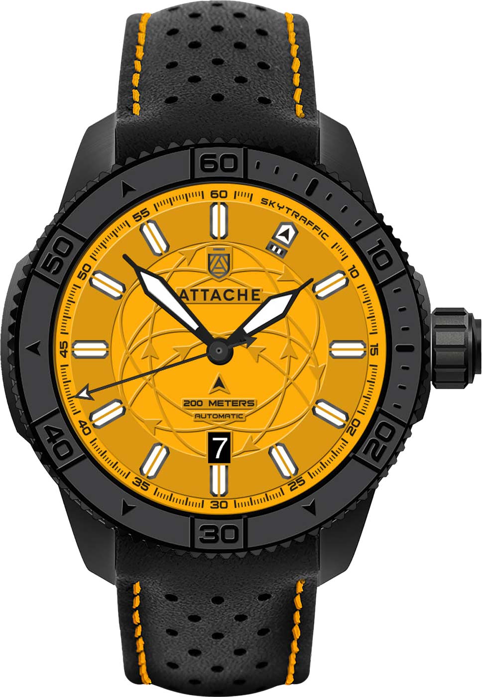 Российские механические наручные часы ATTACHE SKYTRAFFIC-AUTO-BYELLOW