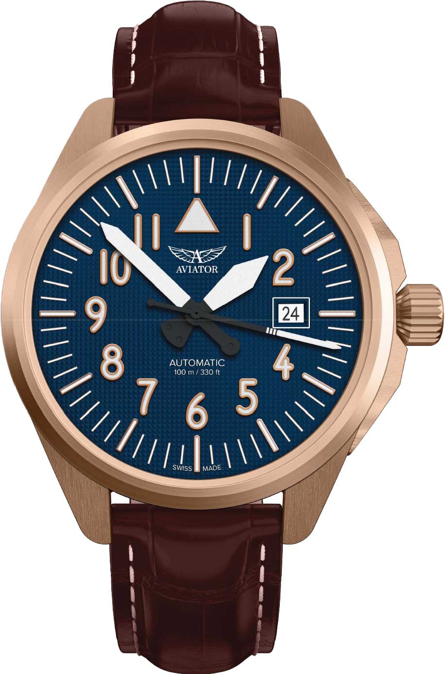 Швейцарские механические наручные часы Aviator V.3.39.2.335.4-ucenka