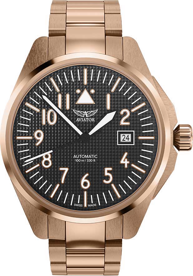 Швейцарские механические наручные часы Aviator V.3.39.2.339.5-ucenka