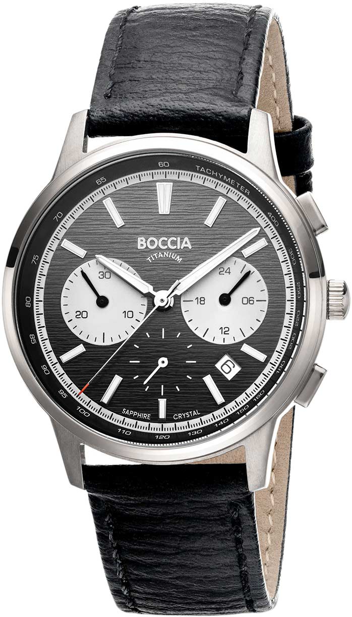 Титановые наручные часы Boccia Titanium 3734-01 с хронографом