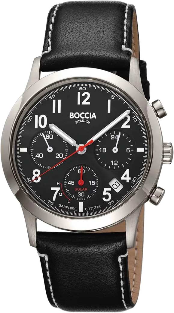 Титановые наручные часы Boccia Titanium 3735-01 с хронографом