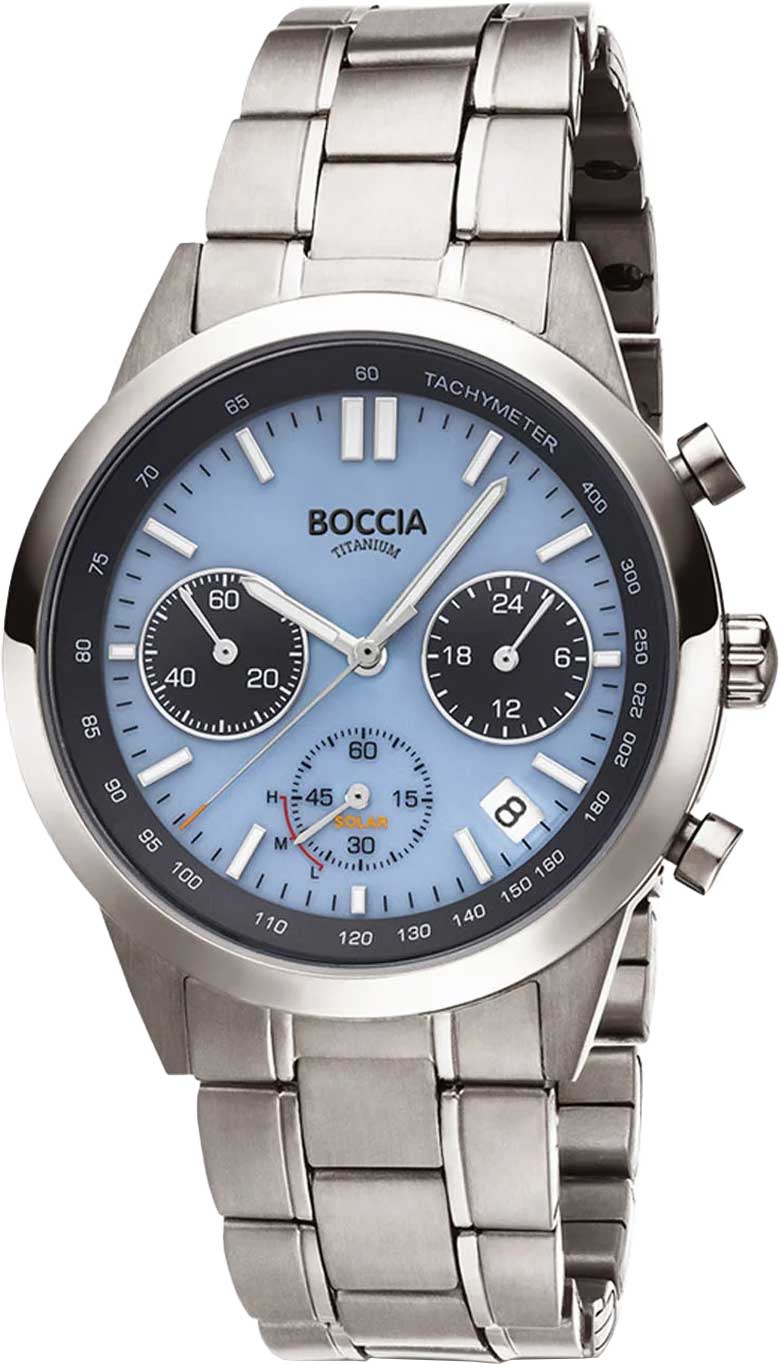 Титановые наручные часы Boccia Titanium 3737-01 с хронографом