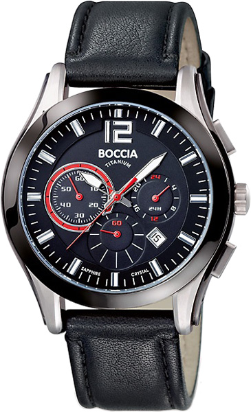 Титановые наручные часы Boccia Titanium 3771-01 с хронографом