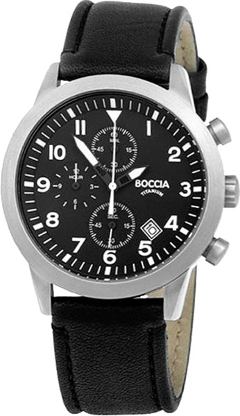 Титановые наручные часы Boccia Titanium 3772-01 с хронографом