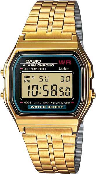 Японские наручные часы Casio Vintage A-159WGEA-1E-ucenka-1 с хронографом