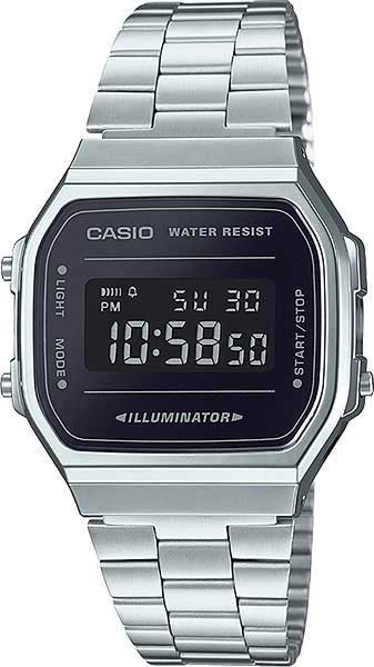 Японские наручные часы Casio Vintage A-168WEM-1E-ucenka-3 с хронографом