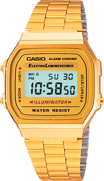 Японские наручные часы Casio Vintage A-168WG-9 с хронографом