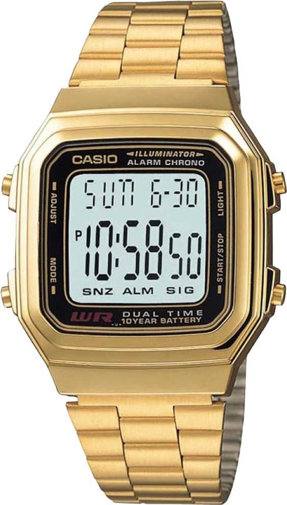 Японские наручные часы Casio Vintage A-178WGA-1A-ucenka-1 с хронографом