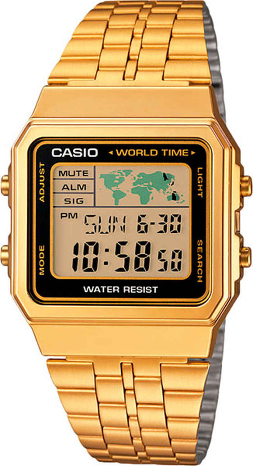 Японские наручные часы Casio Vintage A-500WEGA-1E-ucenka-8 с хронографом