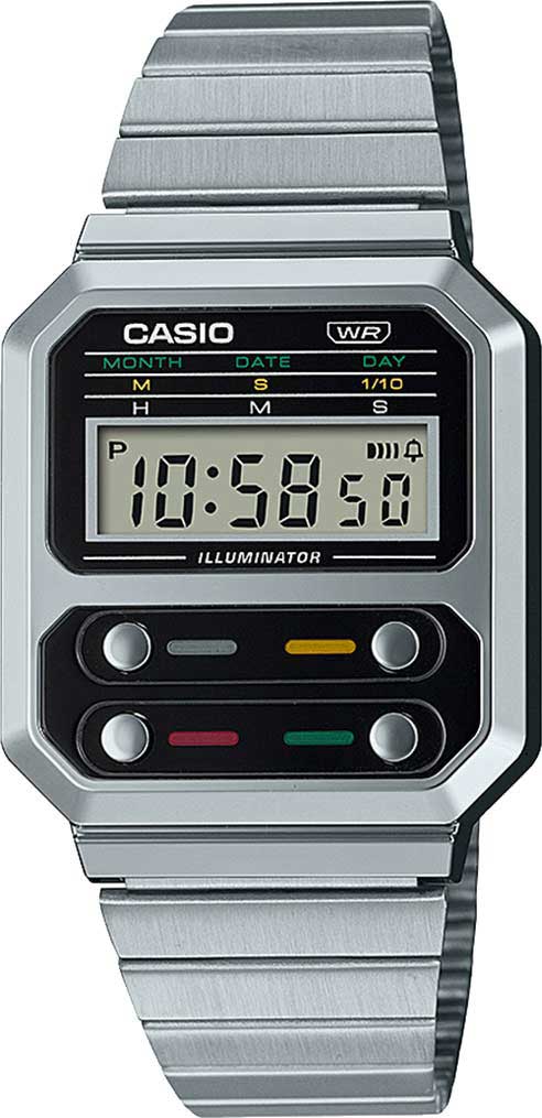 Японские наручные часы Casio Vintage A100WE-1AEF-ucenka-2 с хронографом