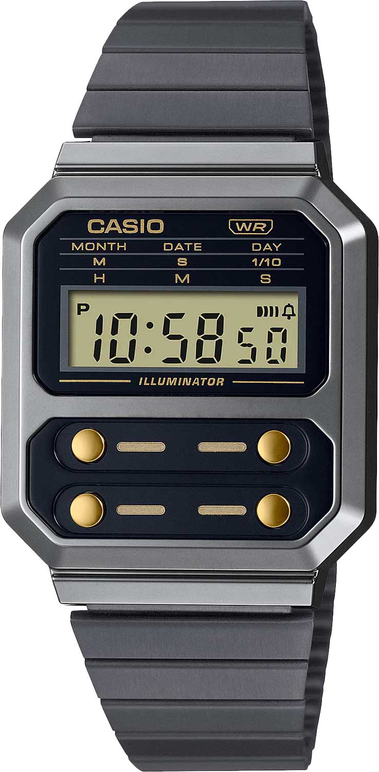 Японские наручные часы Casio Vintage A100WEGG-1A2-ucenka с хронографом