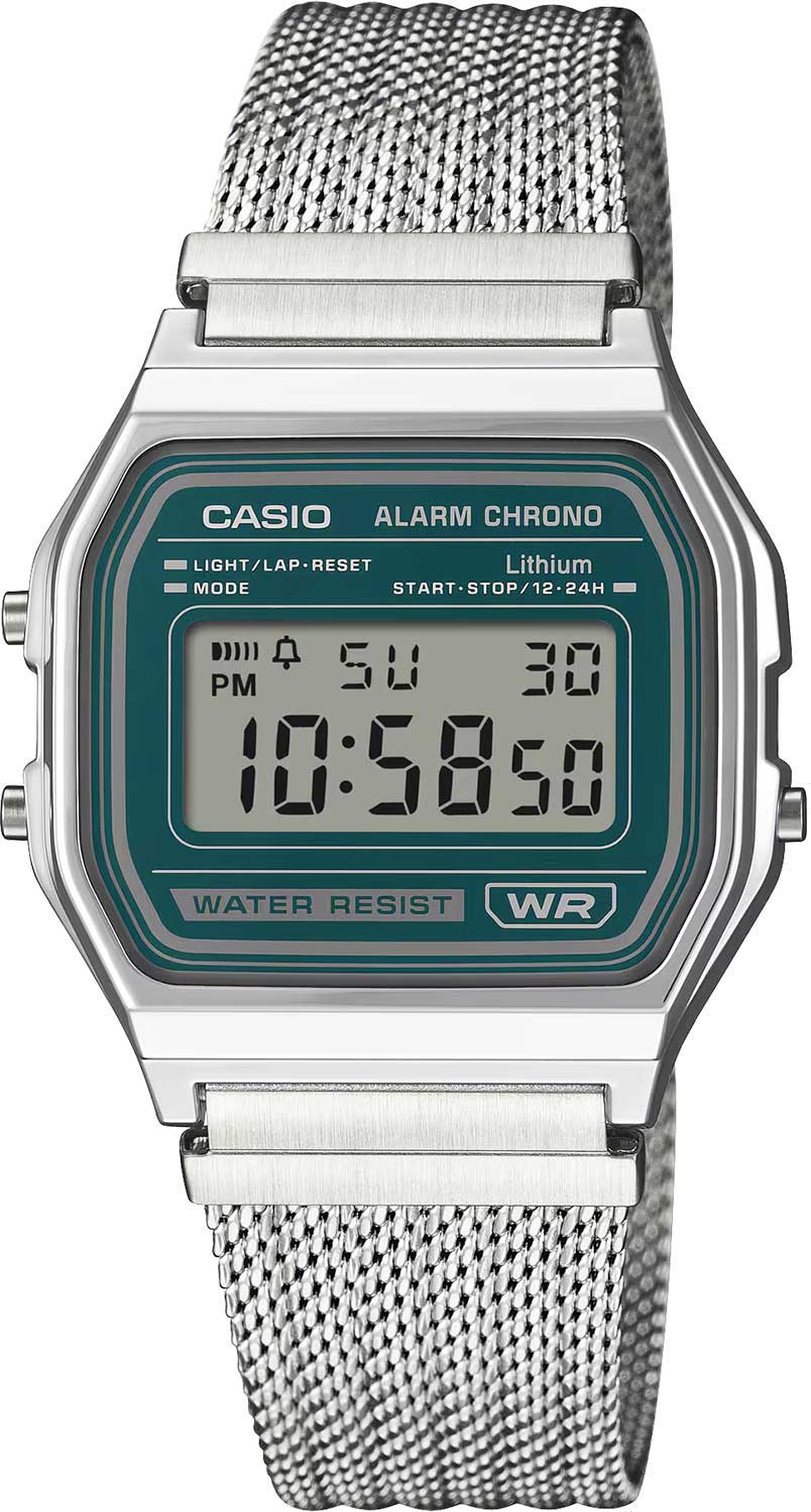 Японские наручные часы Casio Vintage A158WEM-3-ucenka с хронографом