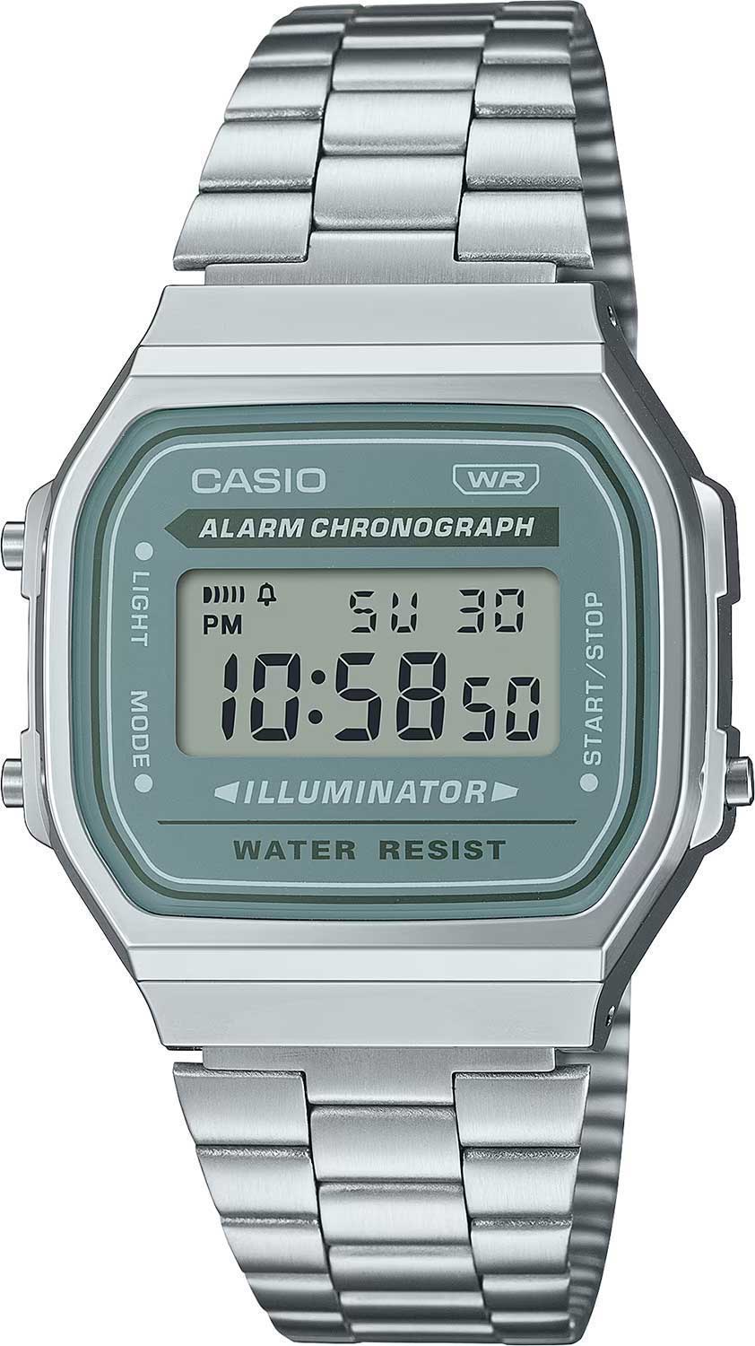 Японские наручные часы Casio Vintage A168WA-3A-ucenka-9 с хронографом